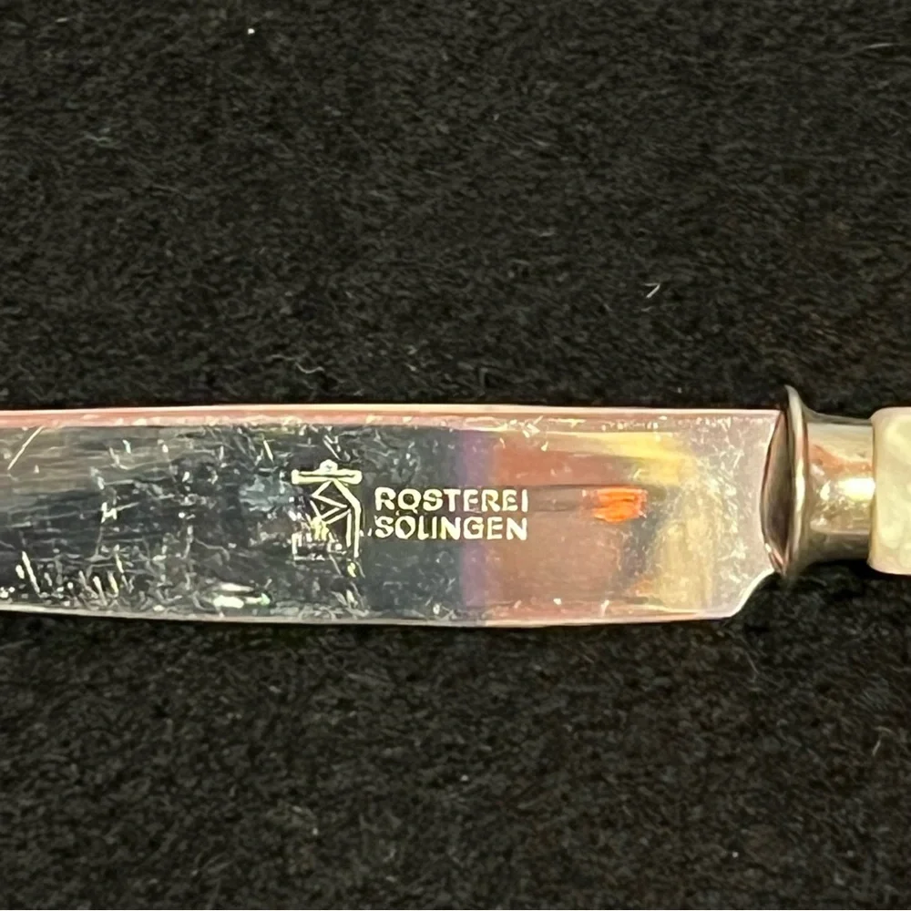 Vintage Faux Mother of Pearl Fork Knife and Pie Server Set